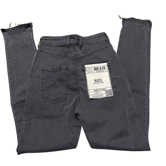 Ser.O.Ya Maya High Rise Distressed Stretch Skinny Jeans in Ash Size 26 NWT - Picture 4 of 11
